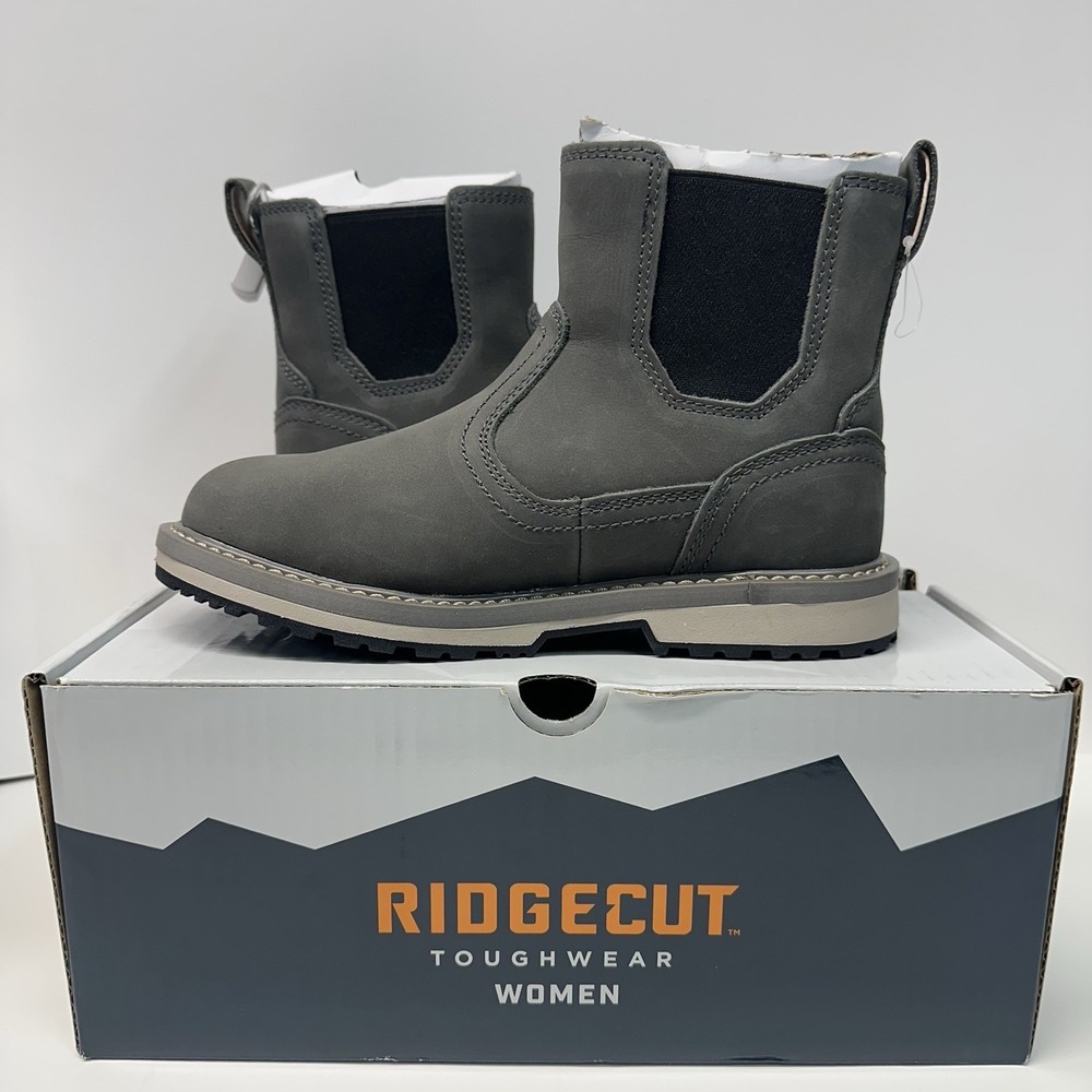 Ridgecut Homesteader Gray Slip On Oil & Slip Resistant Boot Size 6 YWF-2202‎